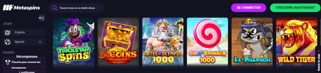 metaspins casino jeux