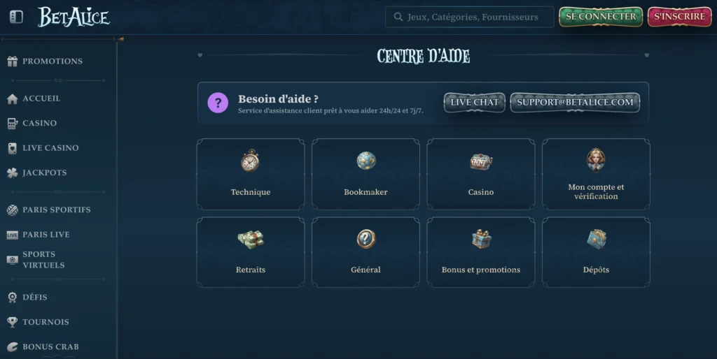 betalice casino soutien